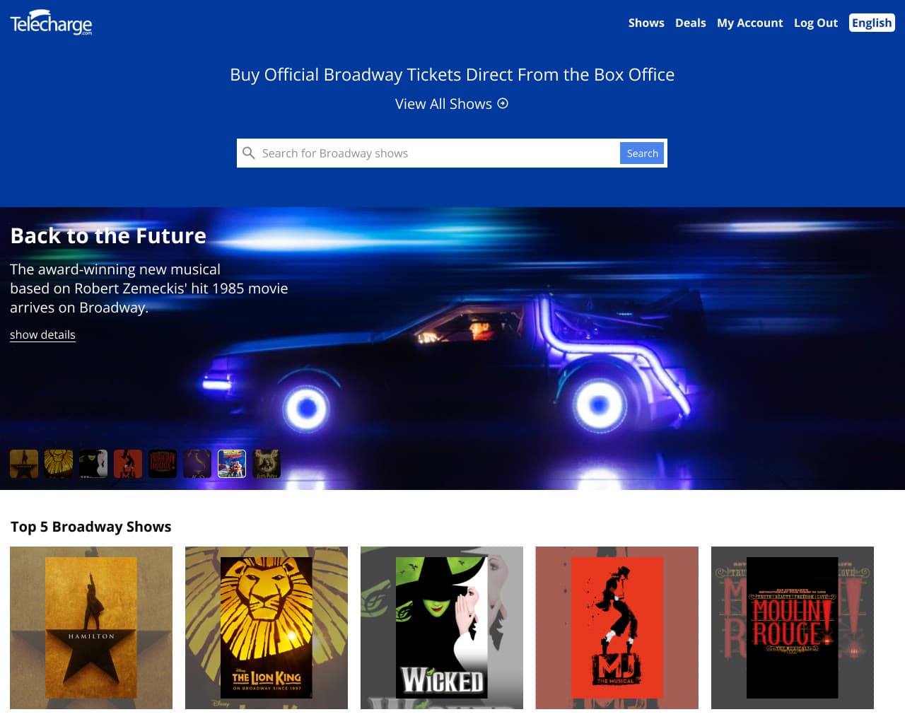 Telecharge redesign home page