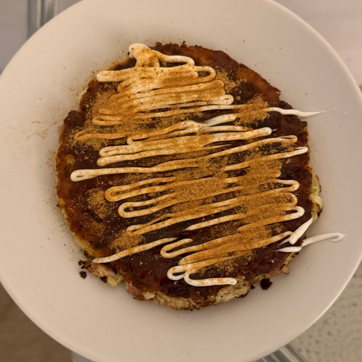 Okonomiyaki, cooked by Brian